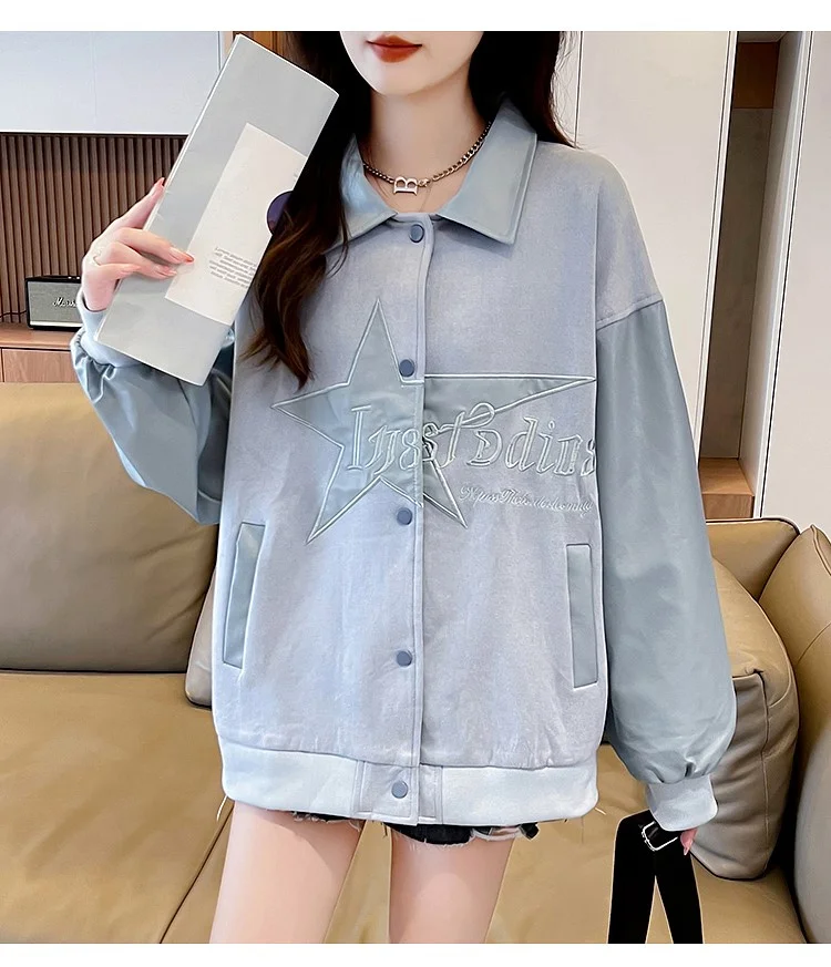 

Бейсбольные куртки женские светло-голубые весна-лето с камуфляжным декором, в стиле кавайи, спортивные, для сафари, с защитой от ударов, Y2K, универсальные, удобные, новые