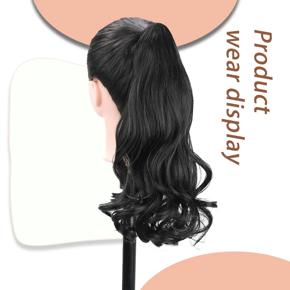 Synthetic long curly hair claw clip ponytail wigs hairstyle extension fake hair fluffy hair can be braided