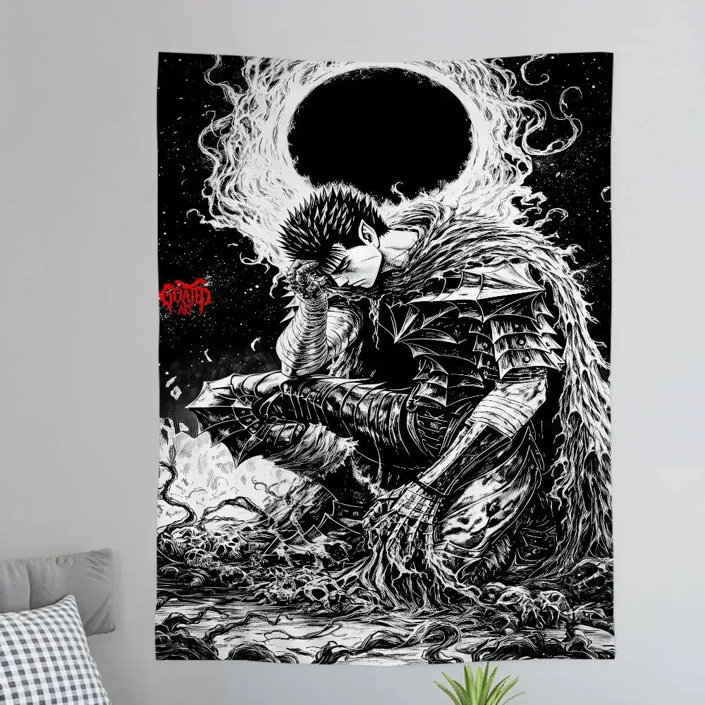 Anime Berserk Tapestry Art Printing Japanese Wall Tapestry Anime Wall Hanging Home Decor