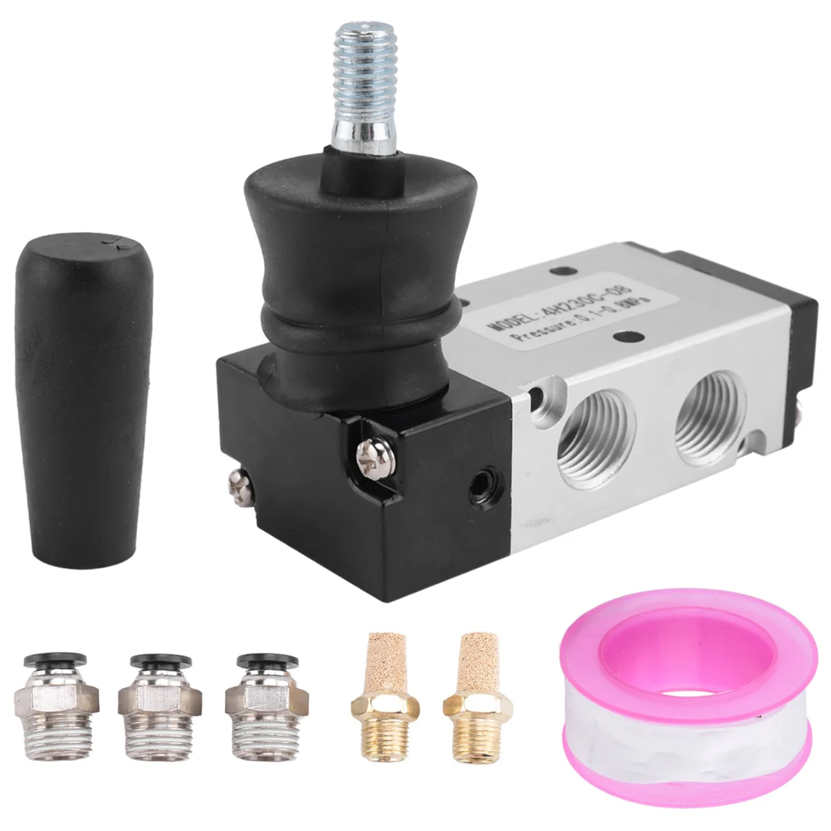 Válvula operada por palanca manual de aire, 1/4 pulgadas, NPT, 5 vías, 3 posiciones, válvula solenoide neumática, Control Manual, Push-Pull