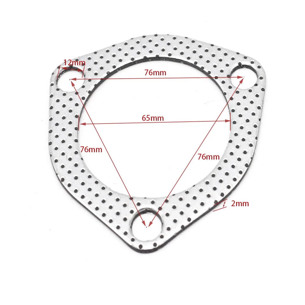 10 pieces/batch 2.5 inch 65 mm exhaust pipe gasket for joint exhaust muffler gasket with hole 3 YC101115