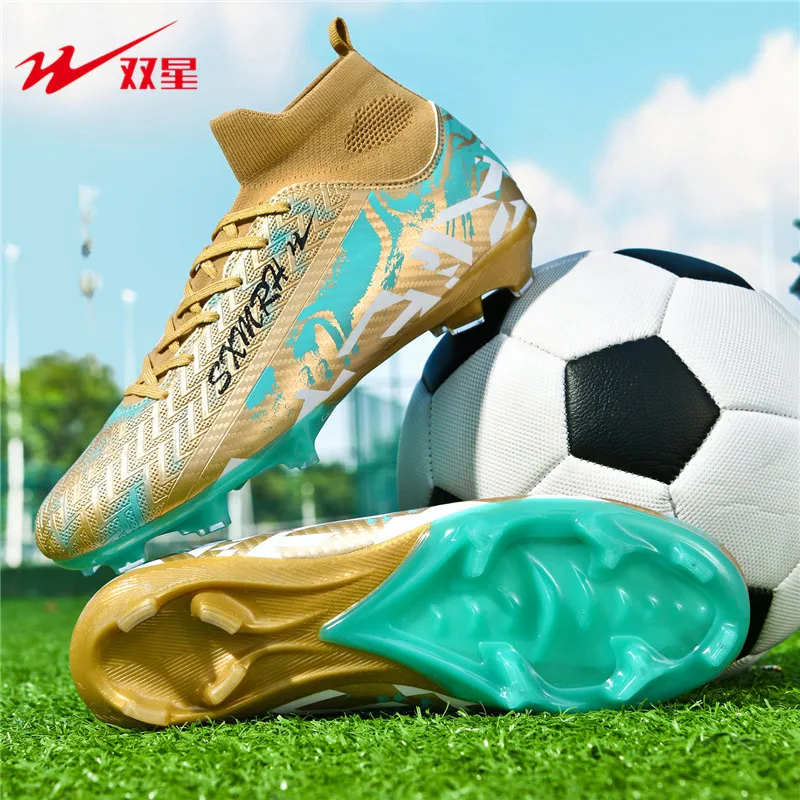 Ventilated Knit Turf Football Boots Durable Traction Sole for Artificial Playground Youth Sports Club Amateur Competition Shoes