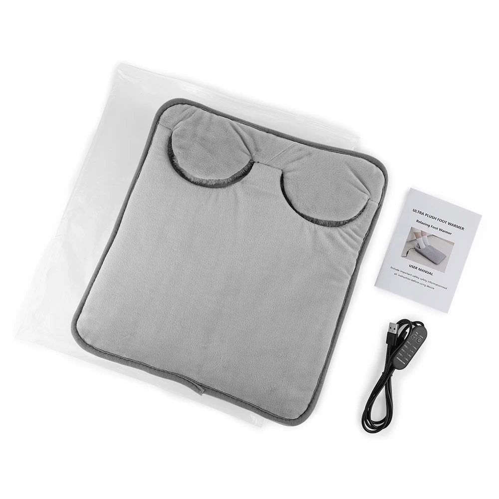 Coussin chauffant électrique pour les pieds, coussin de Massage, chauffe-pieds Portable, 4 niveaux d