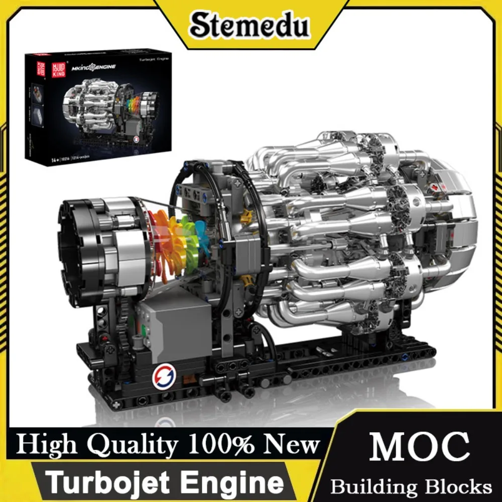 Mould King 10216 Kit di costruzione motore turbojet Modello di motore per auto motorizzato STEM Giocattolo educativo per bambini Adulti Regalo di Natale