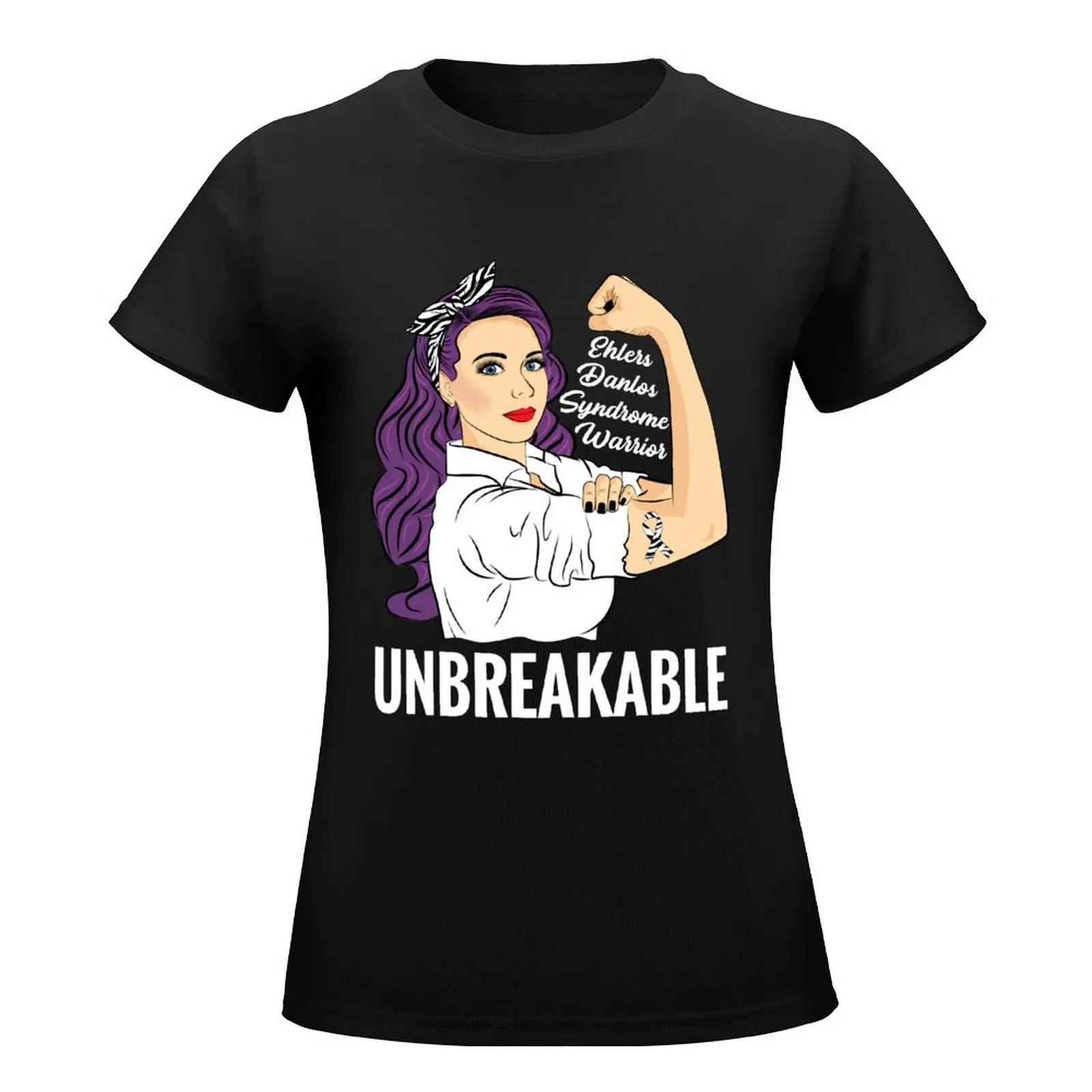 Ehlers Danlos Syndrome Awareness EDS Warrior Unbreakable T-Shirt summer clothes summer top t-shirt dress for Women sexy