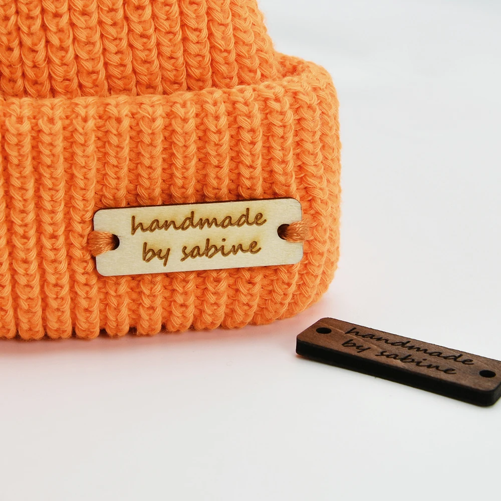 

Laser Engraved Custom Wooden Labels | 3mm Thick for Clothing, Home Decor & DIY Crafts – 38x12.5mm, Eco-Friendly, Multiple Sizes