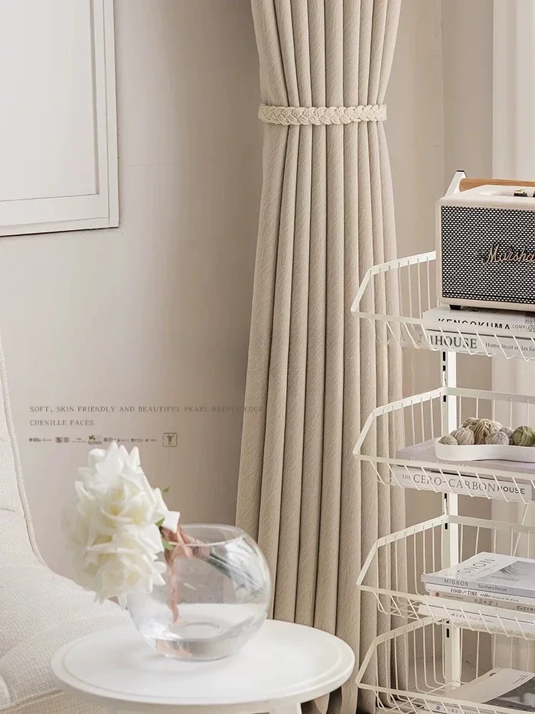 Chenille Cheese Cashmere Cream Style Custom Size Curtains for The Whole House Customized Balcony Full Blackout Bedroom New Style