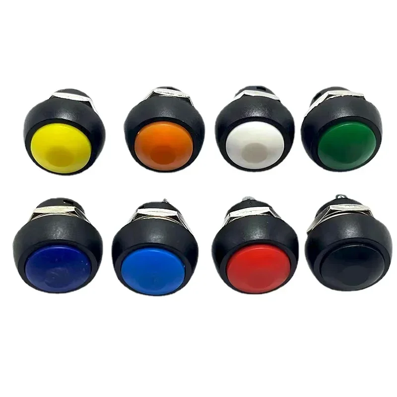 10PCS 12mm PBS-33B Waterproof Momentary ON OFF Push Button Swithch Mini Round Switch