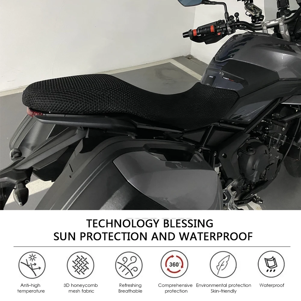 For Tiger Sport 660 Motorcycle Seat Cover 3D Honeycomb Heat Dissipation Protective Seat Cover Sport 660 Accessories 2022 2023 - Image 2