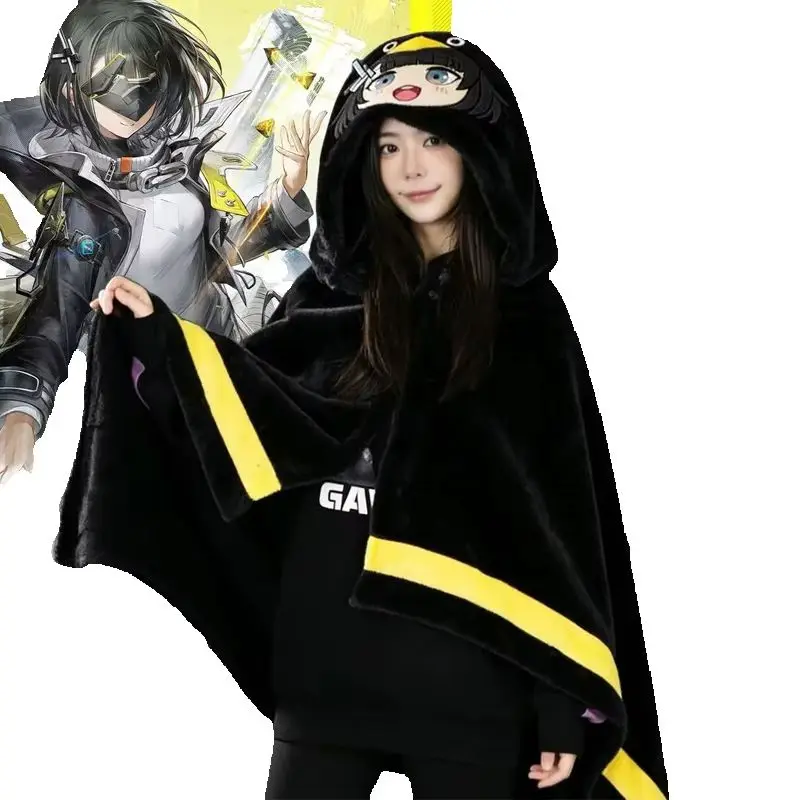 Anime Gugu Gaga Penguin Flannel Blanket Cartoon Arknights: Endfield Penguin Cosplay Gugugaga Napping Blanket Hoodie Cloak Coat