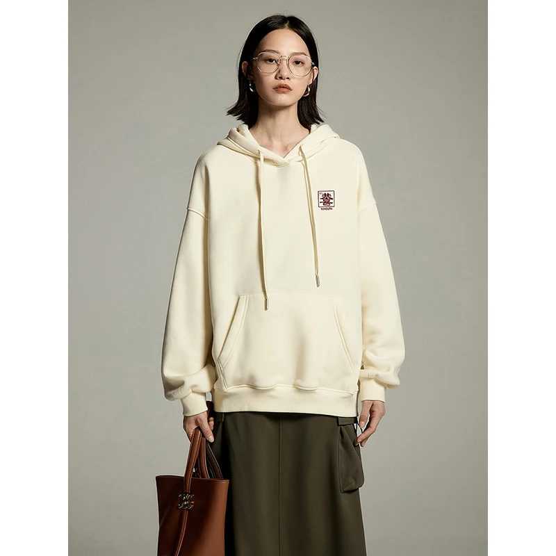 Toyouth-女性の長袖ぬいぐるみパーカー、ルーズフード付きスウェットシャツ、中国文字印刷、ファッション、用途の広いトップス、冬、2023