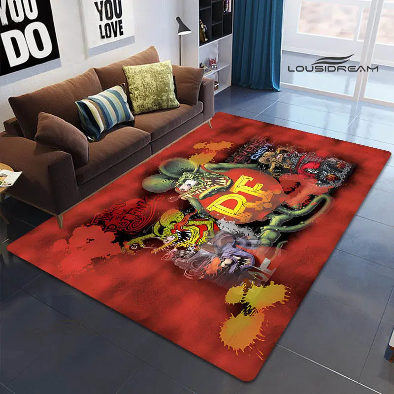 Tales of the Rat Fink cartoon carpet living room bedroom beautiful carpet non-slip doormat photography props birthday gift