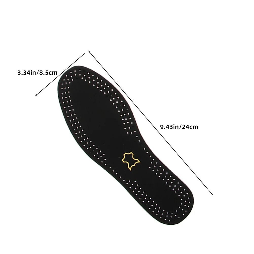 3Pairs Cowhide Insoles for Shoes Size 38: Non Slip Breathable Shoe Inserts Men Comfortable Insoles Work Boot Dress
