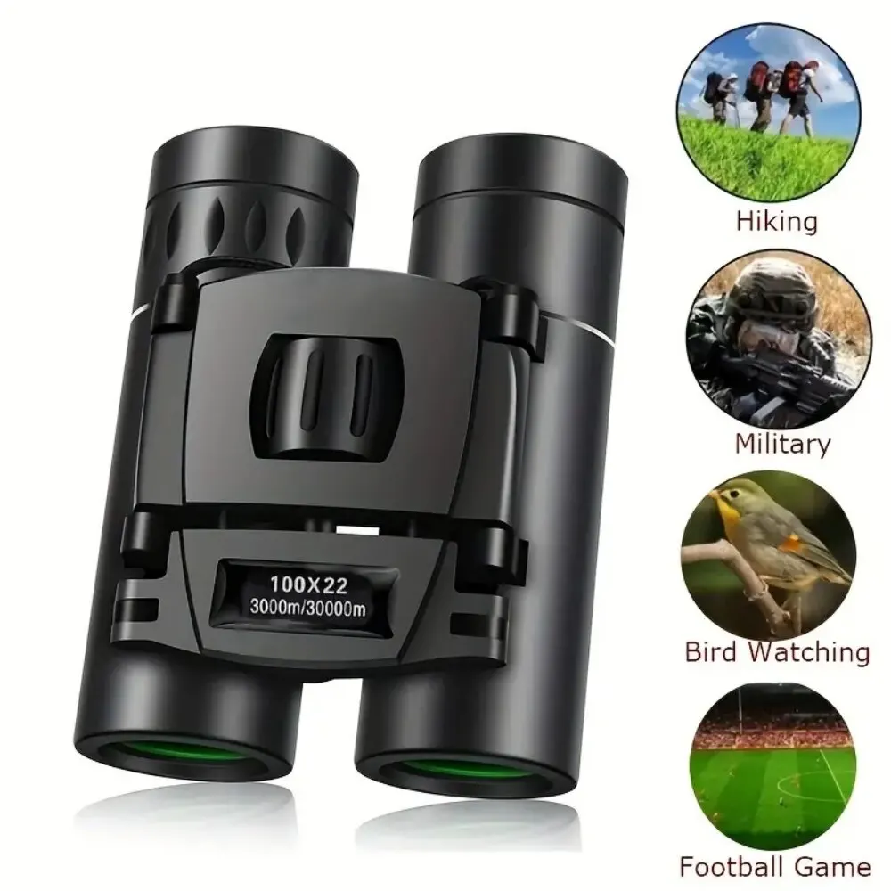 100x22 Professional Binoculars High Magnification Micro Night Vision Mini Portable Telescope For Camping Outdoor