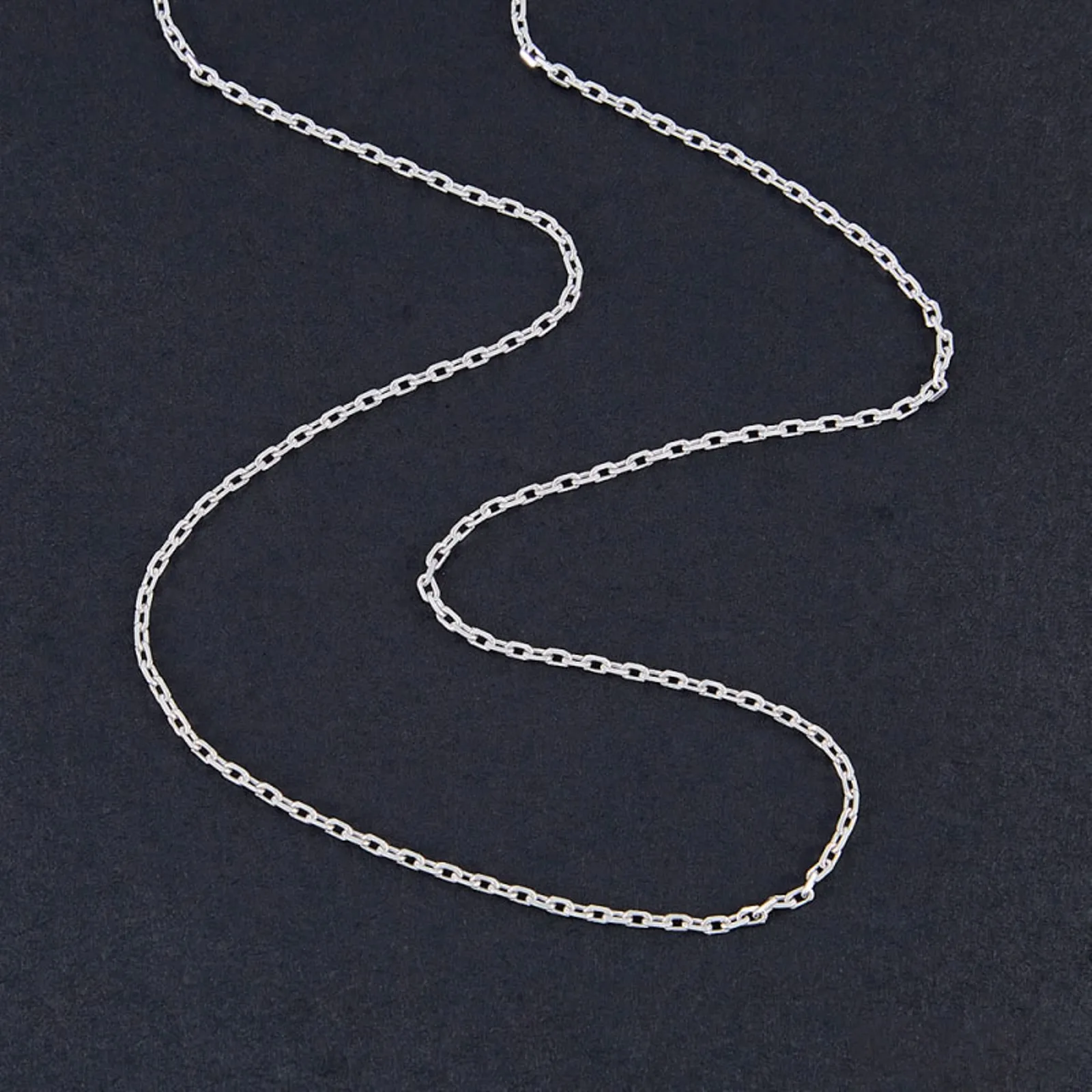 Real Pure Platinum 950 Chain Women Gift Lucky 1.1mm Square O Link Necklace 3.38-4.1g 