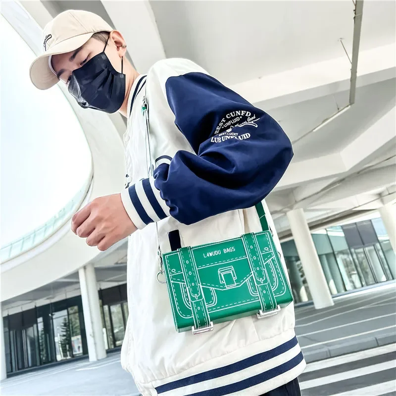Animation Mini Small Square Bag New Fashion Shoulder Crossbody Casual Simple Design Sense Purses and Handbags Man Creative Funny
