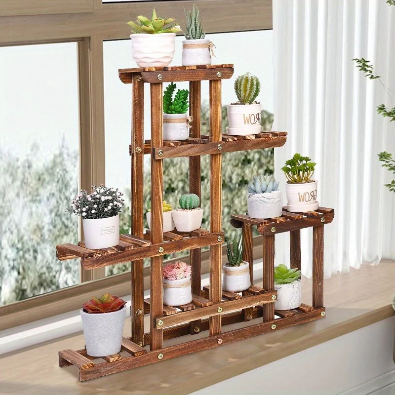 

Succulent Plant Stand Indoor Pine Wood Window Shelf 5 Tiered Flower Display Rack