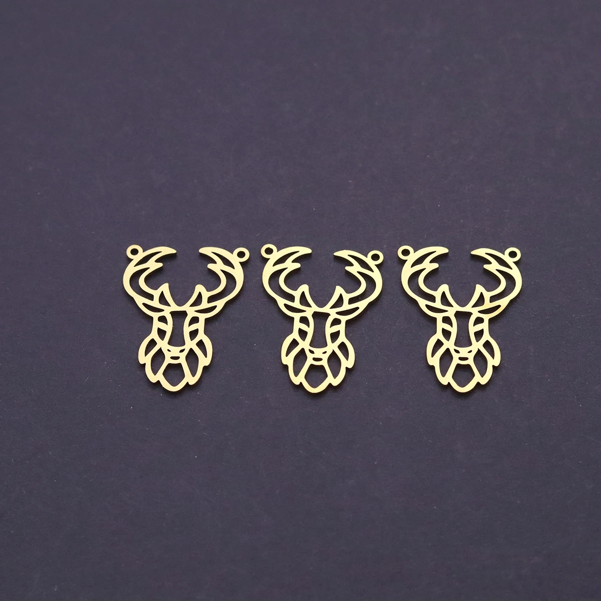 3Pcs Minimalist Forest Deer Head Stainless Steel Pendant Charms for Jewelry Making DIY Bracelet Earring Holiday Gift Accessories