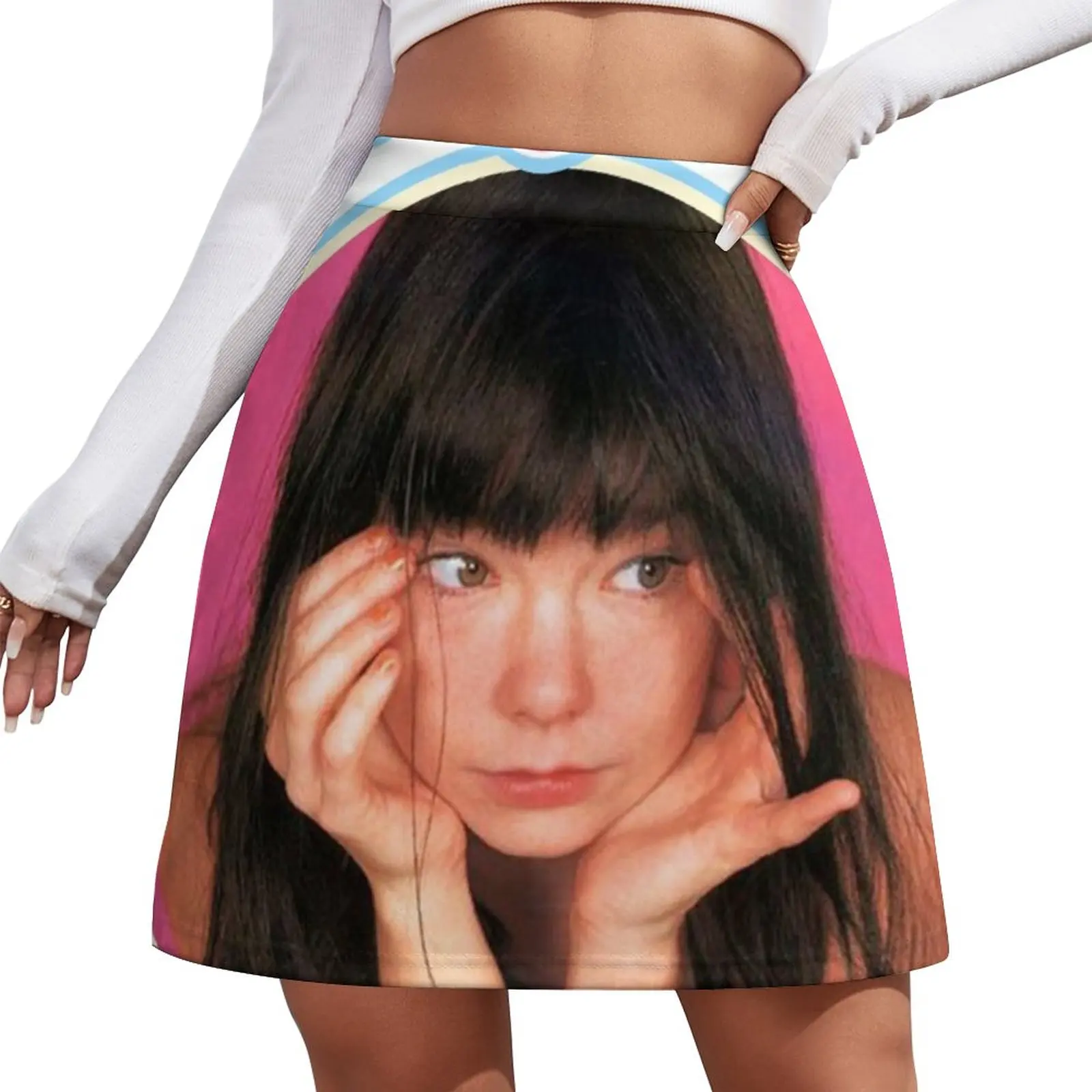 Bjork เสื้อยืดวงกลมสำหรับ ROK MINI เสื้อผ้าผู้หญิงเสื้อผ้าฤดูร้อน2023 novelties ชุดกระโปรงสั้นสไตล์เกาหลี