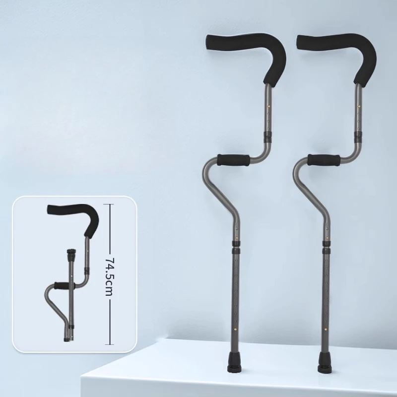 

Медицинские костыли для реабилитации подмышек S-типа, выдвижная нескользящая трость, костыли для предплечья из алюминиевого сплава с перелом