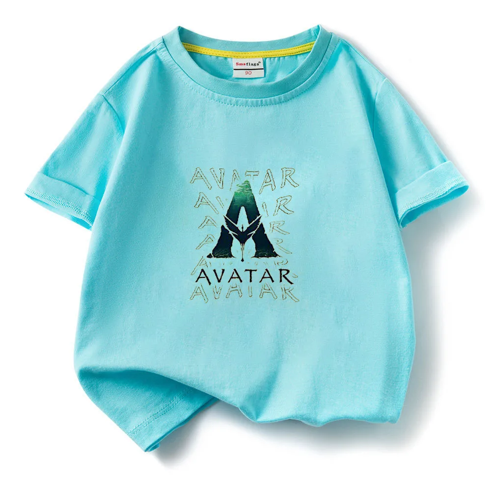 Avatar 2 The Way of Water movie around short sleeve boys and girls 2024 summer new cotton T-shirt loose clothing trend