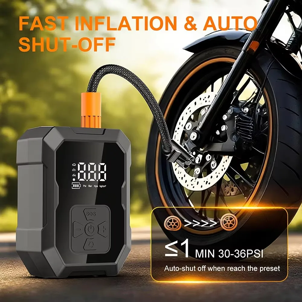Rechargeable Tire Inflator Electric Portable Inflator For Motorcycle Car Bicycle Air Compressor Football Ball Inflator Pump