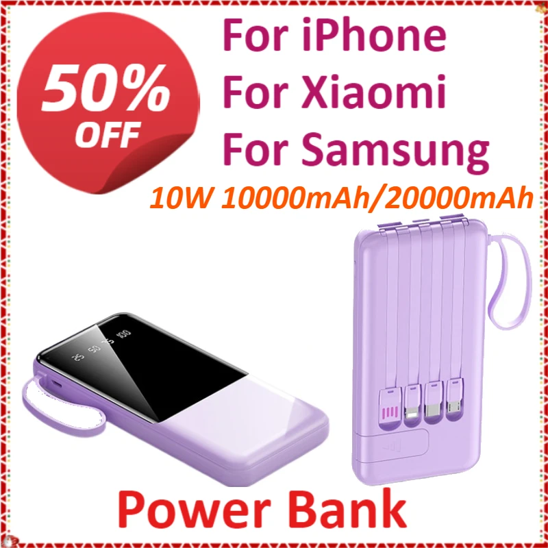 

10W 10000mAh/20000mAh Portable Power Bank Fast Charging For iPhone For Xiaomi For Samsung With USB Type C/Micro USB/Lightning