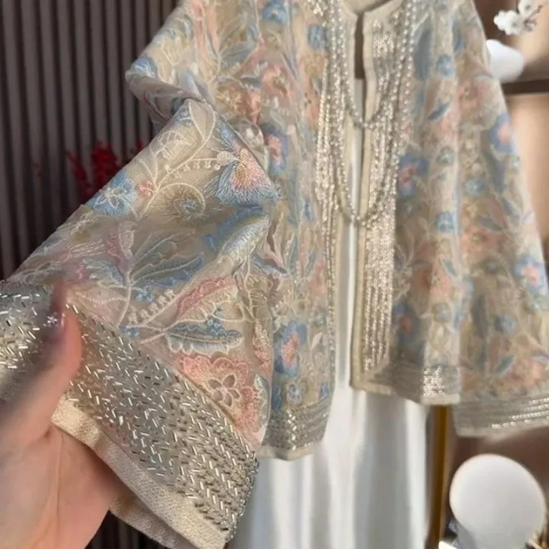 New Chinese Women Clothing National Style Heavy Industry Jacquard Embroidered Jacket Light Luxury High-end Old Money Style Coat