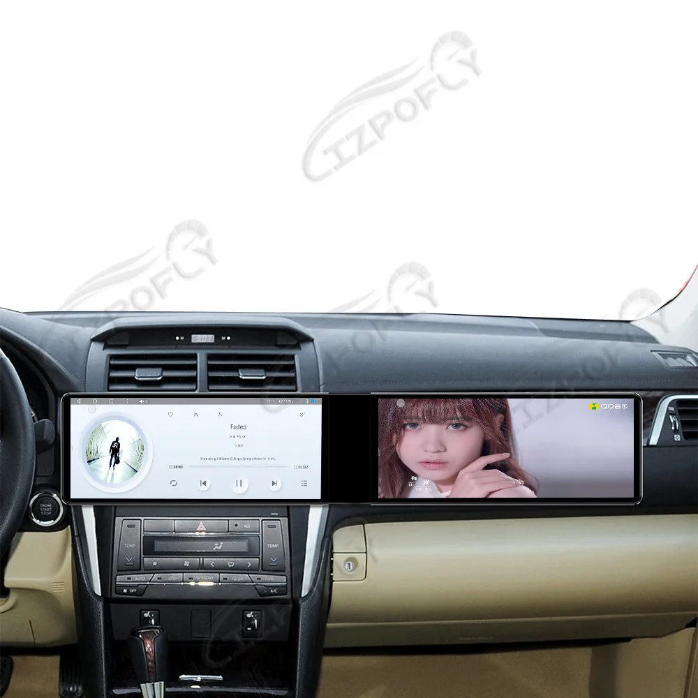 12.3 Inch Dual Screen Car Radio Android For Toyota Camry 2012-2015 CarPlay Multimedia Video Player Car GPS Navigation Head Unit