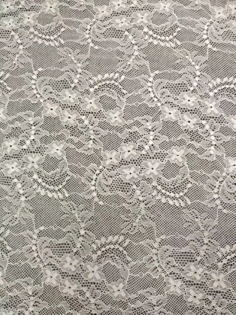 Tela de encaje de algodón con lentejuelas para vestido de novia, bordado, malla de tul blanco roto, Material3-6Meter de 150CM de ancho