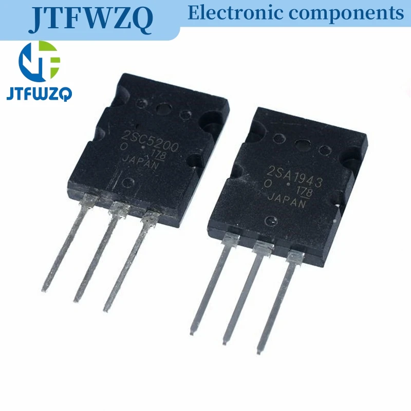 2SA1943 3 قطعة + 2SC5200 3 قطعة ترانزستور الطاقة رقاقة كبيرة TO-264 = 10 قطعة 1943 5200 التوصيل المجاني