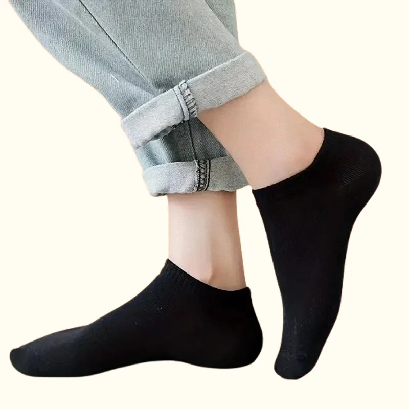 5/10/20 Pairs Thin Breathable Comfy Anti Odor Sweat-absorbing Low Cut Ankle Socks For Men Women Casual Plain Color Boat Socks