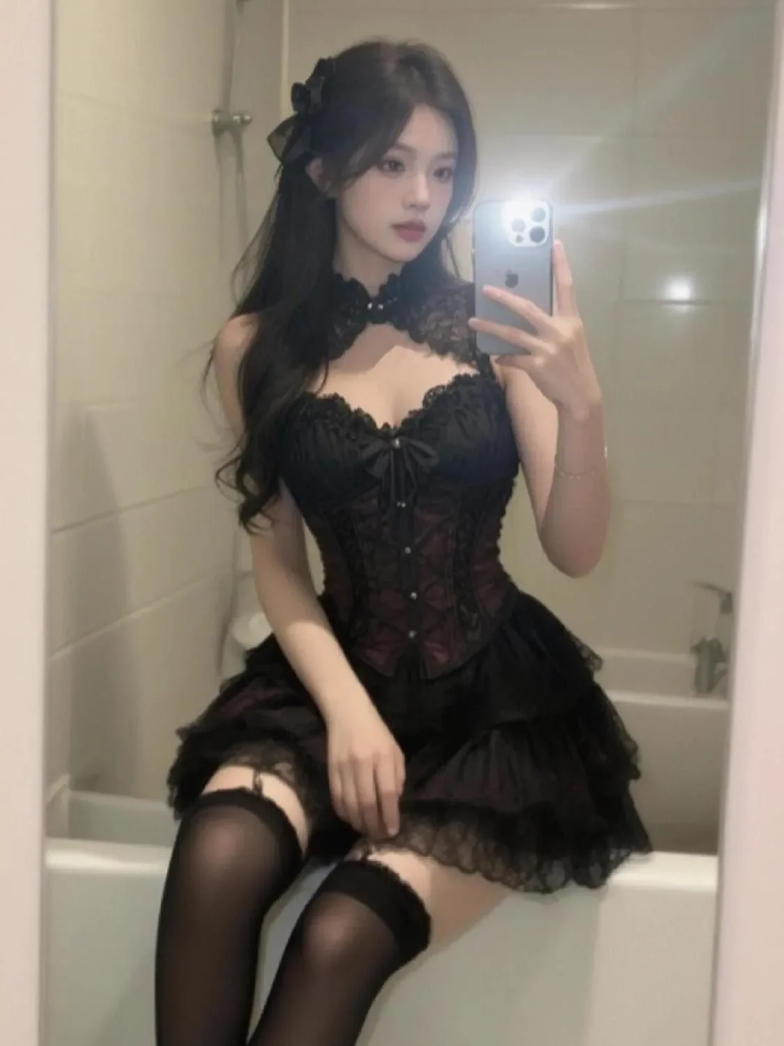 Vintage Court Style Lace Edges Slim Waist Halter Top + Black Elegant Mini Skirt Two Piece Sets Womens Outifits Summer Y2k Suits