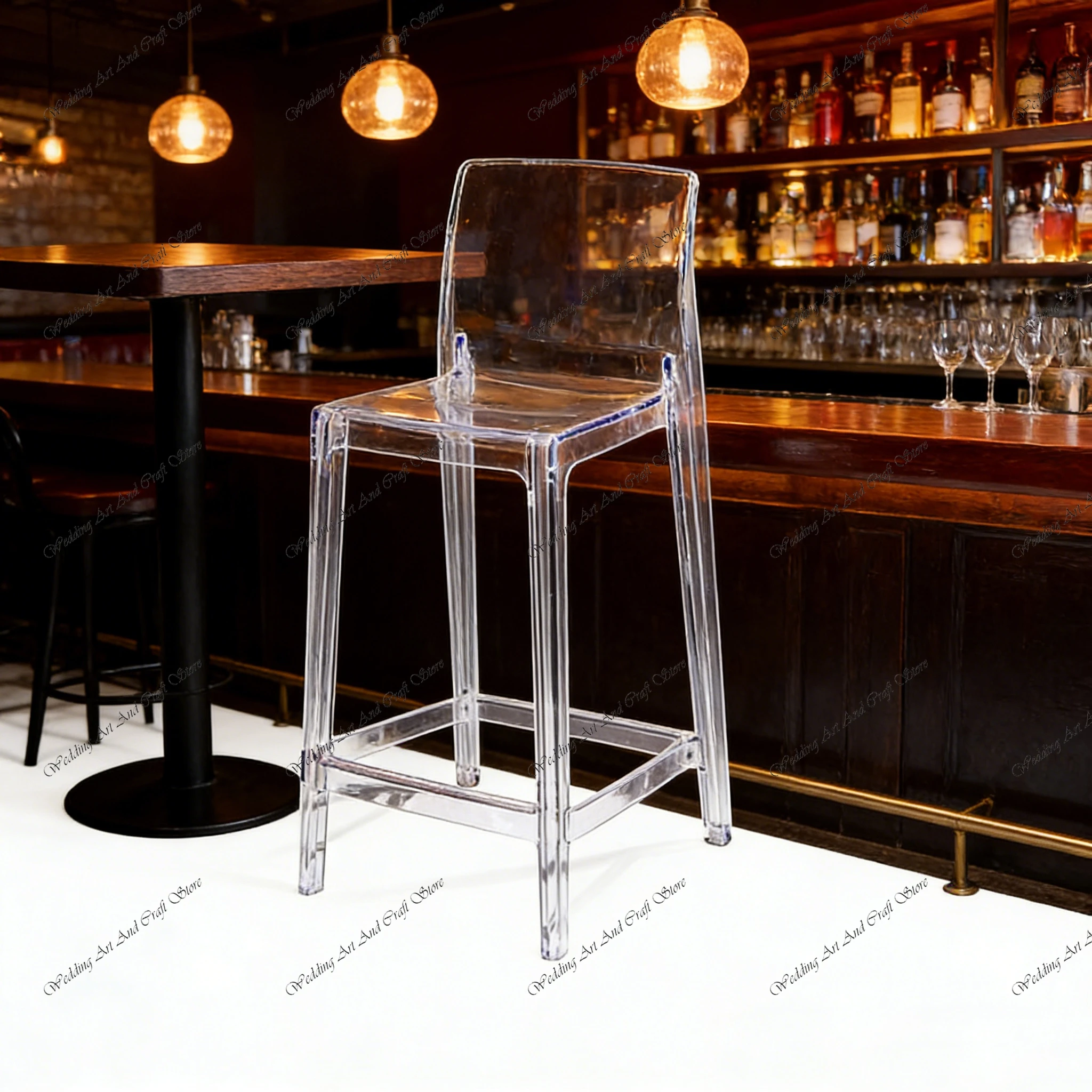 36pcs f30 Transparent Plastic Resin Chairs Wedding Hotel Chair for Restaurant Clear Armless Acrylic Crystal High Bar ivy916
