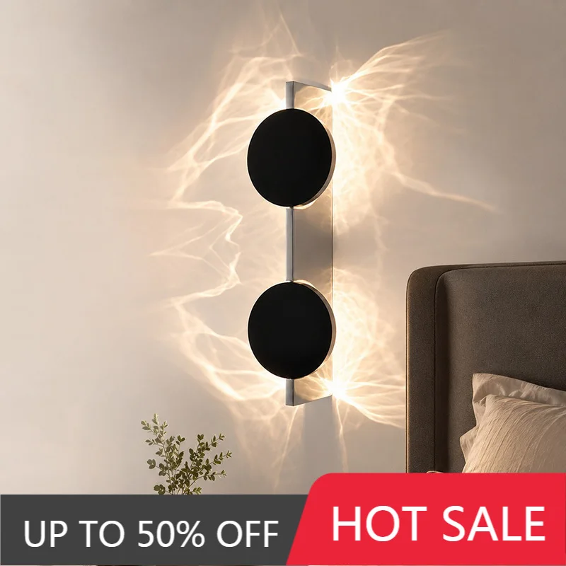 Stainless Steel LED Wall Light Rotating Corrugated Effect Wall Lamp Atmosphere Entrance Bedroom Bedhead Lights Creative Design