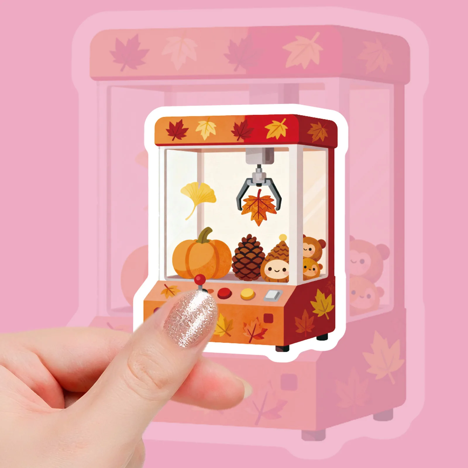 56/112 قطعة الملونة متعة مخلب آلة دمية ملصقات DIY لعبة للثلاجة خوذة سكيت صندوق أدوات مكتب شارات الهاتف