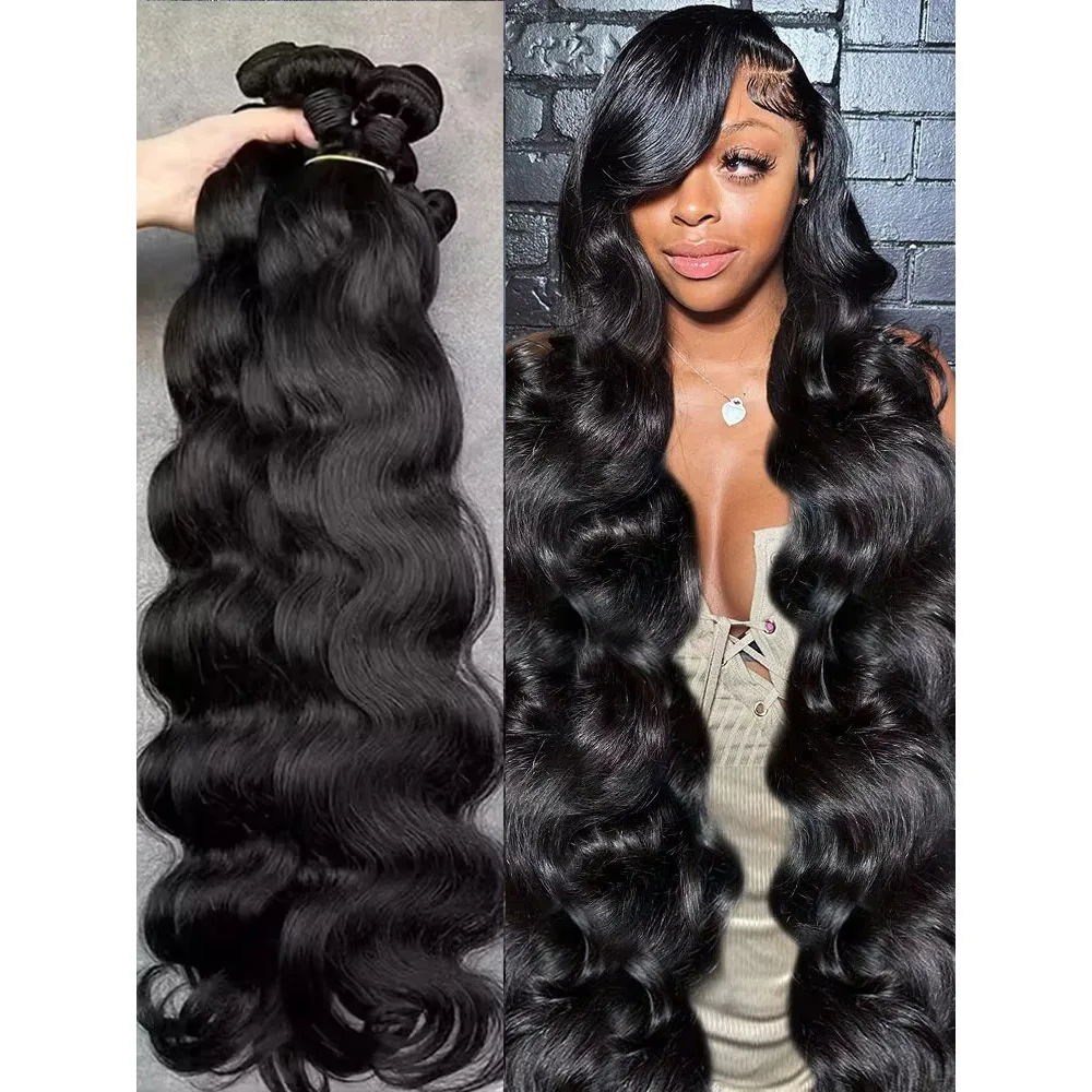 30 Inch Body Wave Bundels Echt Haar 1 3 4 Stuks Braziliaans Remy Onbewerkt Ruw Echt Haar Bundels Weefsel Extensions Voor Vrouwen - afbeelding 2