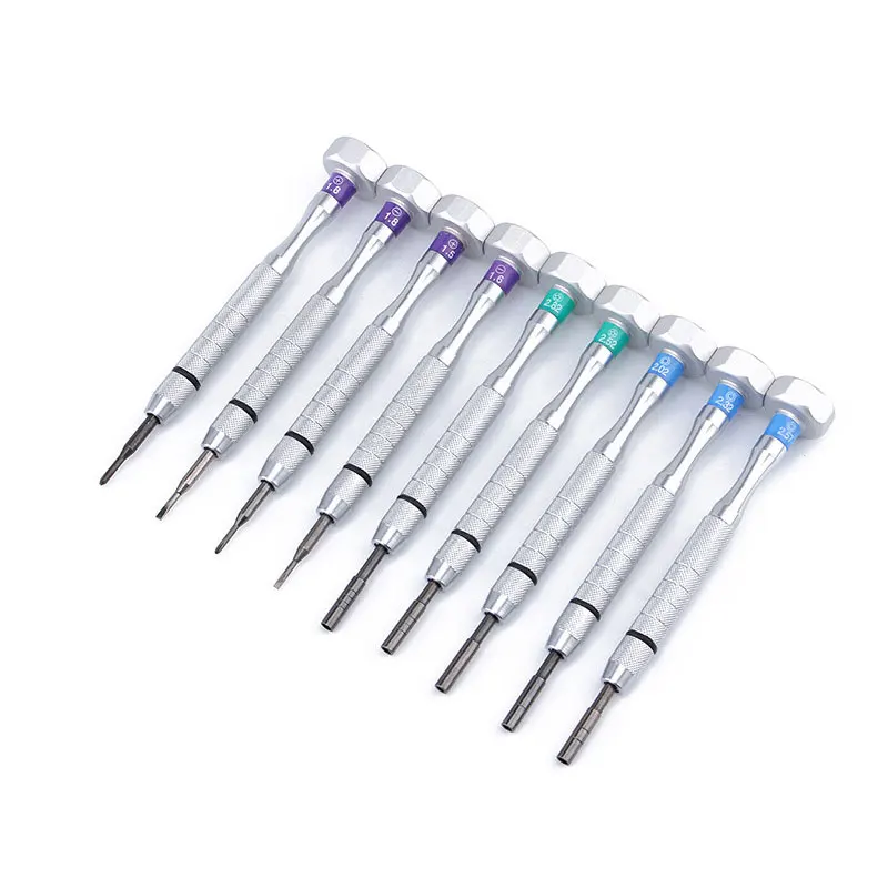 SS2012B9 Nice Metal Glasses Eyeglass Watch Sunglass 9pcs Screwdriver Screw Driver Set Kit With Aluminum Stands