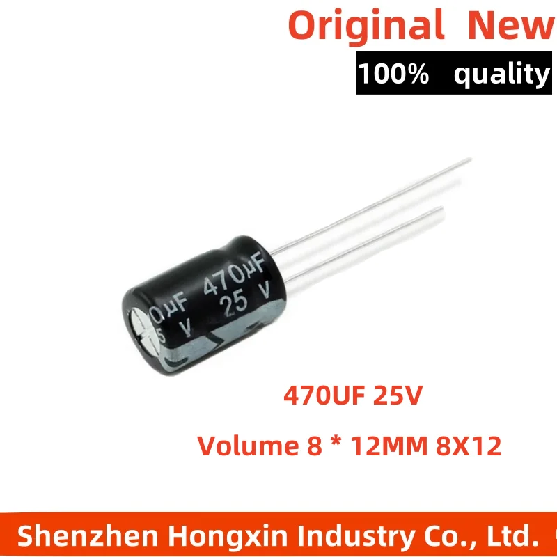 

20pcs direct insertion electrolytic capacitor 25V470UF 470UF 25V volume 8 * 12MM 8X12