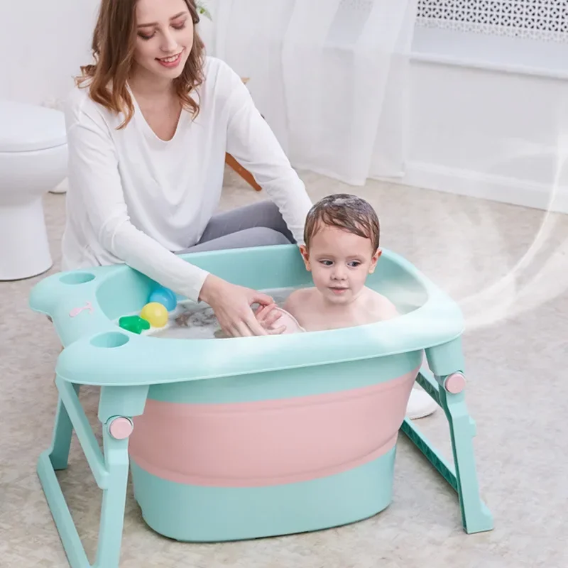 Simple 0--10 Years Old Baby 3 In 1bathtub Folding Bathtub For Kids Anti-slip Folding Bath Barrel Pool Healthy TPR Material