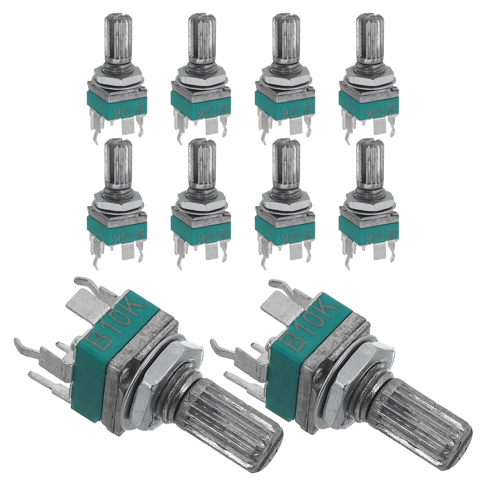 

10pcs Precision Potentiometer RK097 B10k Vertical Single Shaft High Precision Adjustment Smooth Rotation Wide Resistance Range