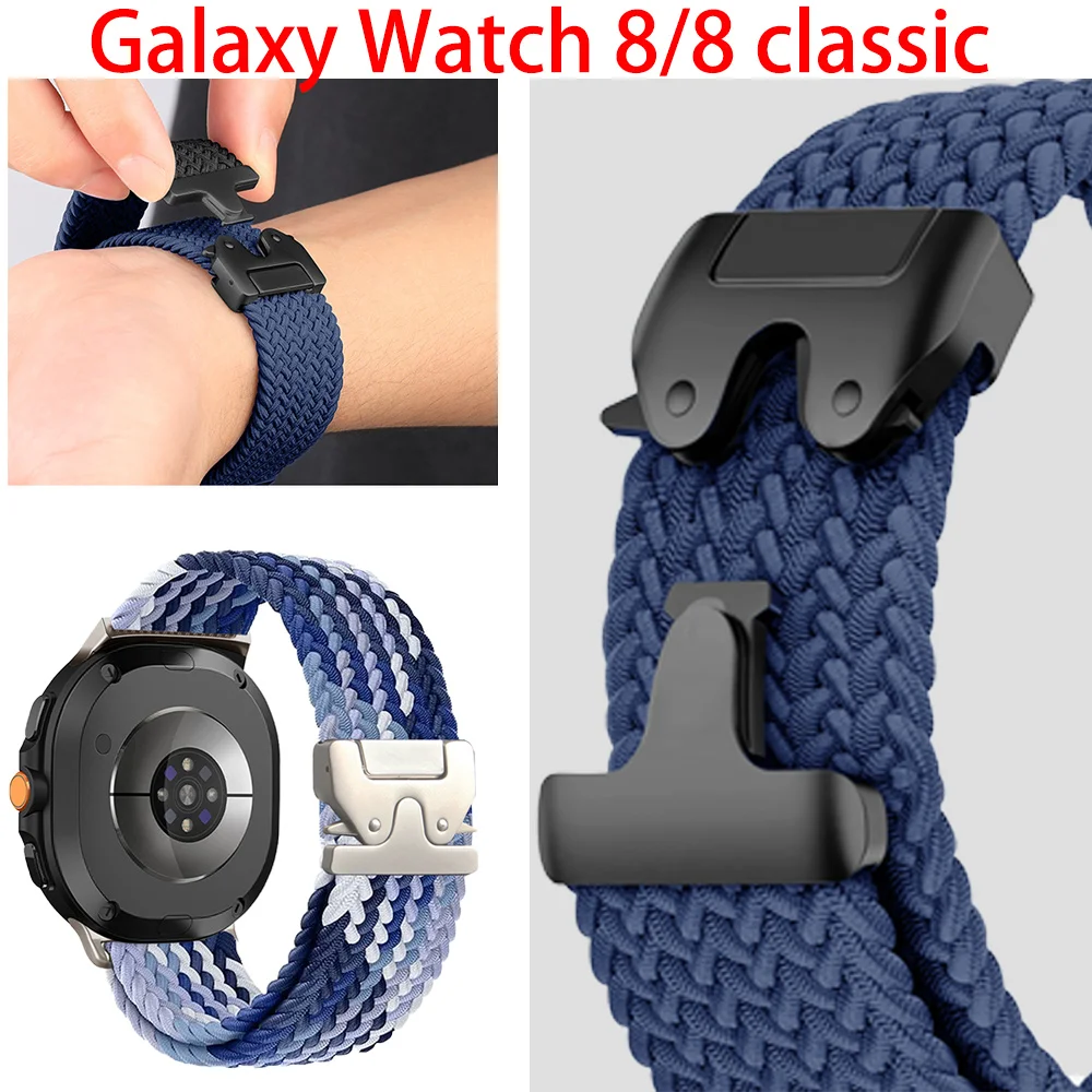 Geflochtenes Armband für Samsung Galaxy Watch 8 40 mm 44 mm Band mit Fallschirmschnalle, Correa-Armband für Galaxy Watch8 46 mm Armbänder