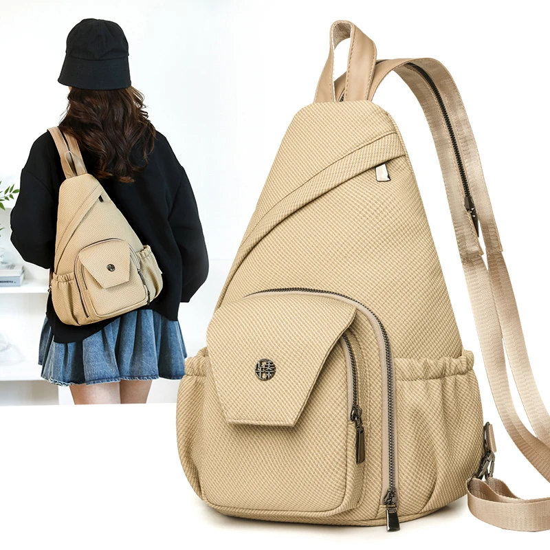 

Легкая модная сумка-слинг из прочного нейлона для женщин 2026 года: хит продаж, стильный рюкзак с множеством карманов, повседневная универсальная нагрудная сумка