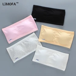 LJMOFA Girls Strapless Bra Strapless Underwear Solid Color Bralette Lingerie Seamless Breathable Comfortable Underwear Tops B256