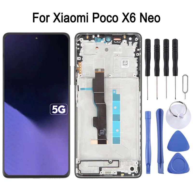 6.67-inches AMOLED LCD Screen For Xiaomi Poco X6 Neo Phone Display & Touch Screen Digitizer with Frame, Repair Replacement Part