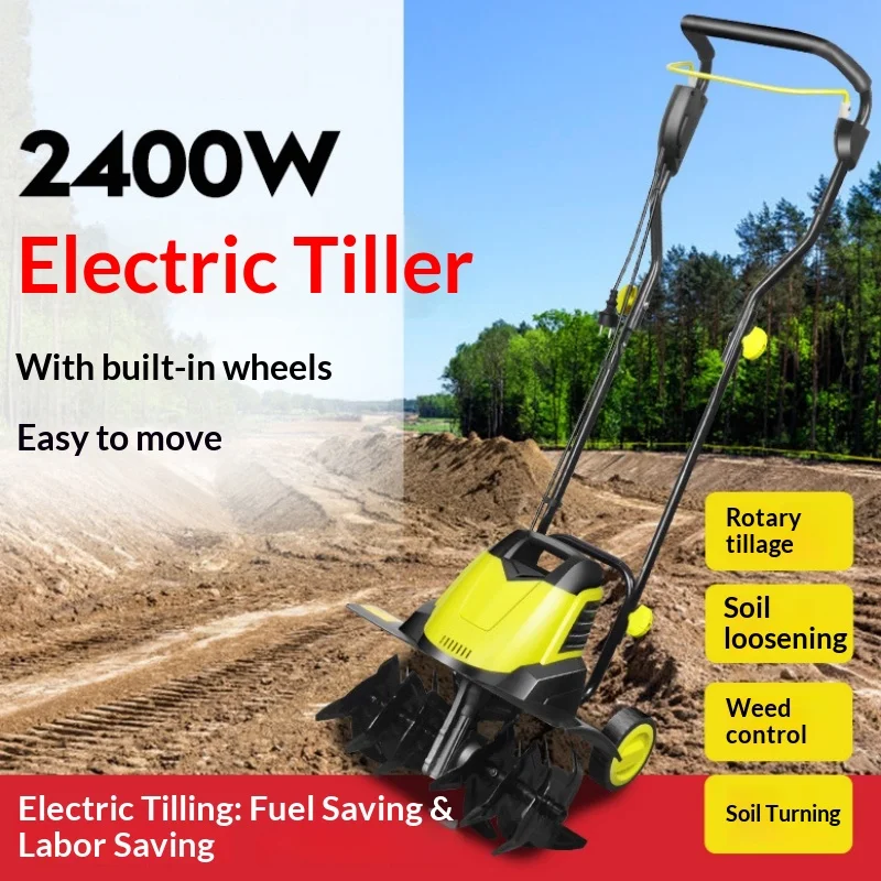 

Electric Scarifier Micro Tiller Small Cultivator Household Soil Plowing Tool Digging Hole, Orchard Cultivation, Agricultural Use