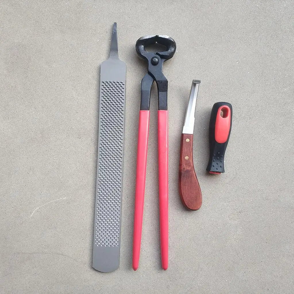 3pcs Horseshoe Manicure Hoof Trimming Tools Hoof Nipper File w/Handle Set