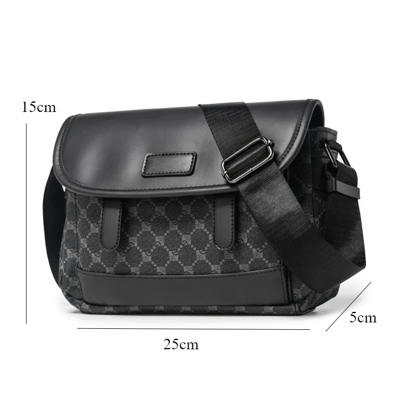 Fashion Men Crossbody Bag Floral Plaid Print Shoulder Messenger Bag Men Luxury Brand Design Flap Crossbody Bags Male Satchels