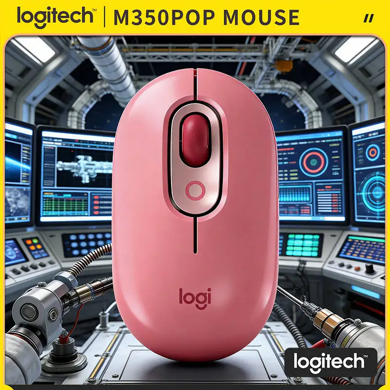 

Logitech M350 POP Pebble Wireless Mouse - 77g Lightweight, Silent Click, Recycled Plastic, 18-Month Battery
