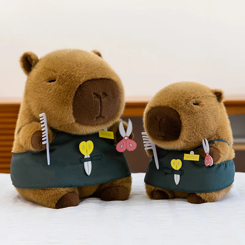 لعبة كابيبارا الحلاق القطيفة اللطيفة للأطفال هدية عيد الميلاد وعيد الميلاد دمية محشوة ناعمة على شكل حيوان وسادة محبوبة لمحبي الأطفال